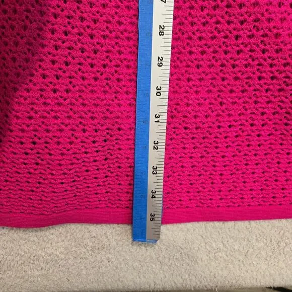 Banana Republic Fuschia Pink Open Knit Sweater Dress with Underslip Size M - Picture 10 of 12